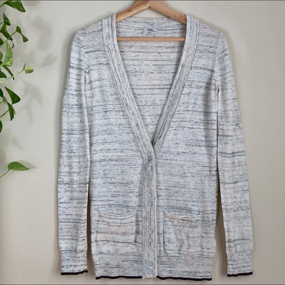Madewell Wallace Marled Gray Cardigan XS